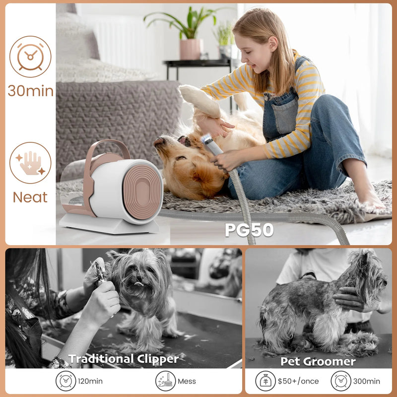 Kit d'aspirateur de toilettage pour animaux 11000Pa avec tondeuse électrique