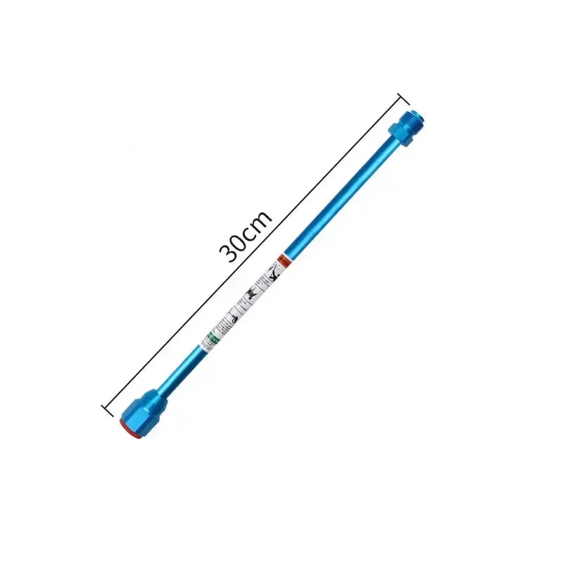 A blue airless paint sprayer extension rod measuring 30cm.