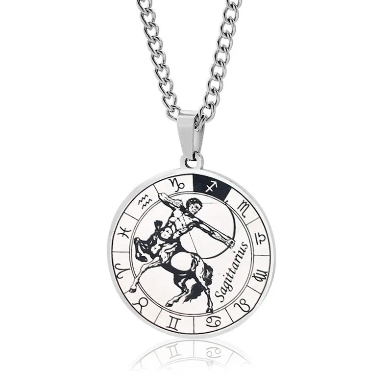 Collier Constellation du Zodiaque en Acier Inoxydable