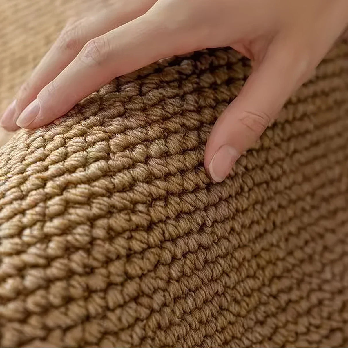 Minimalist Faux Sisal Jute Rug with Anti-Slip Backing