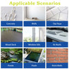 Applicable scenarios showing concrete, walls, tile floor, wood deck, window sills, rv roofs, ponds, pools, and brick walls.