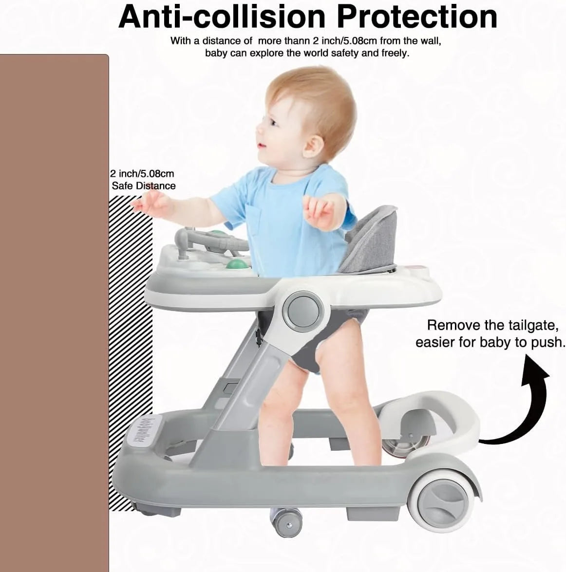 2-in-1 Convertible Baby Walker with Removable Activity Tray