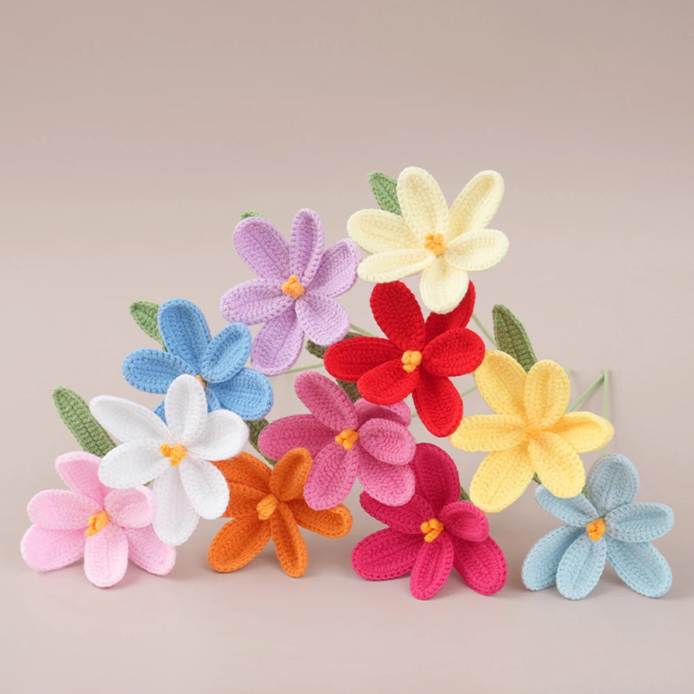 Handcrafted Crochet Tulip Bouquet – Artificial Knitted Flowers for Home Décor & Gifting