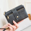 Vintage RFID-Blocking Triple-Fold Wallet with Double Zipper