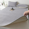 Cooling Ice Silk Bed Sheet Set with Latex Quilted Cover