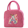 Insulated Canvas Lunch Bag with Butterfly Letter Pattern