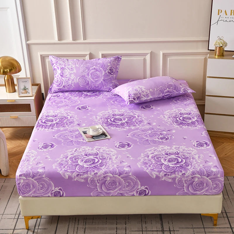 Botanical Floral Fitted Sheet – Soft Polyester Bedding for Everyday Comfort
