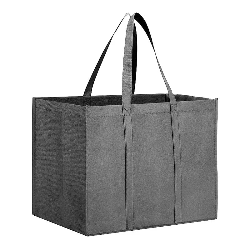 Reusable Non-Woven Grocery Tote Bags, 6-Pack Foldable Shopping Bags with Long Handles