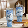 40oz Stainless Steel Tumbler with Handle & Straw