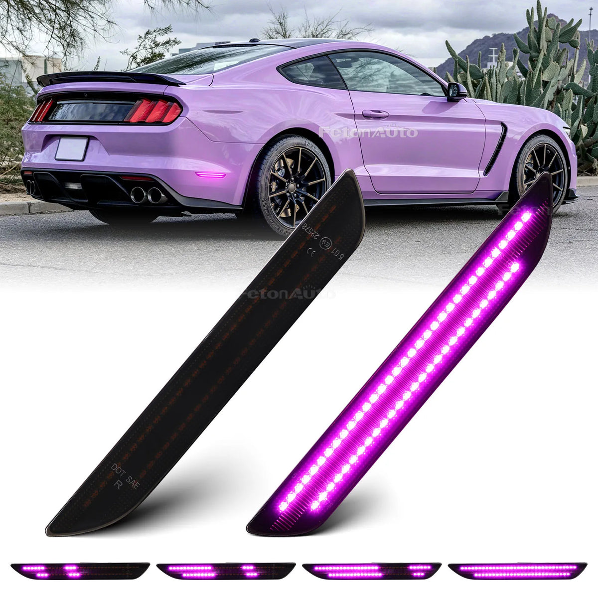 Dynamic LED Side Marker Lights for Ford Mustang 2015-2023