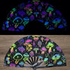 Holographic Folding Hand Fan with UV Glow Effect
