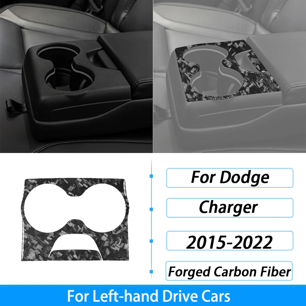 Compteur de vitesse et garniture de ventilation en fibre de carbone forgée pour une Dodge Charger à conduite à gauche