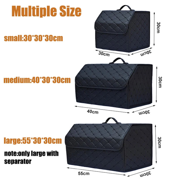 Organisateur de coffre pliable en cuir PU