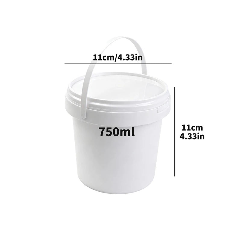 White reusable storage container with a handle and leakproof lid, measuring 11cm high.