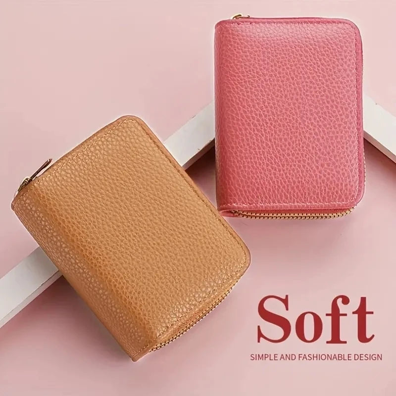 Cartera Compacta con Doble Cremallera y Monedero