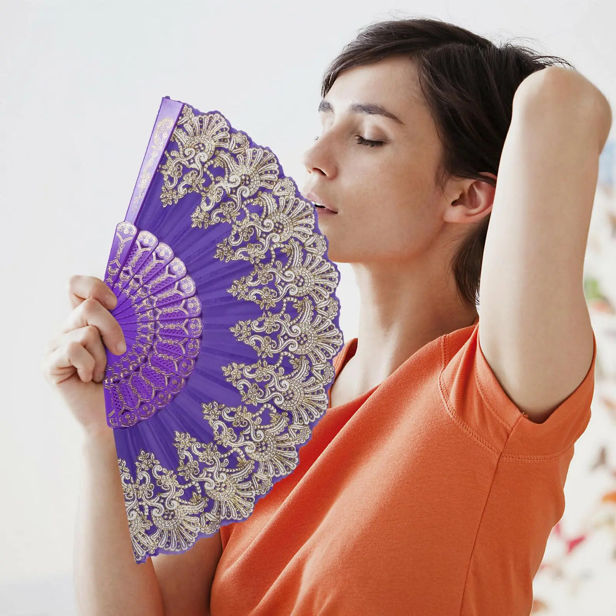 Elegant Hanfu Folding Fan for Dance, Parties & Home Decor