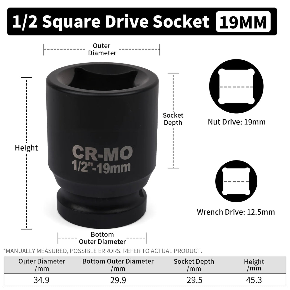 Heavy-Duty Square Drive Impact Socket Adapter Set