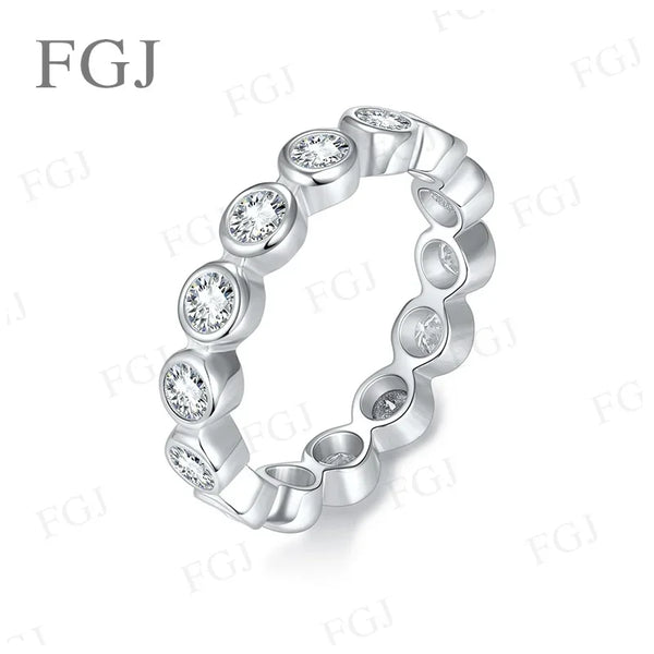 Elegant Moissanite Solitaire Ring in Sterling Silver