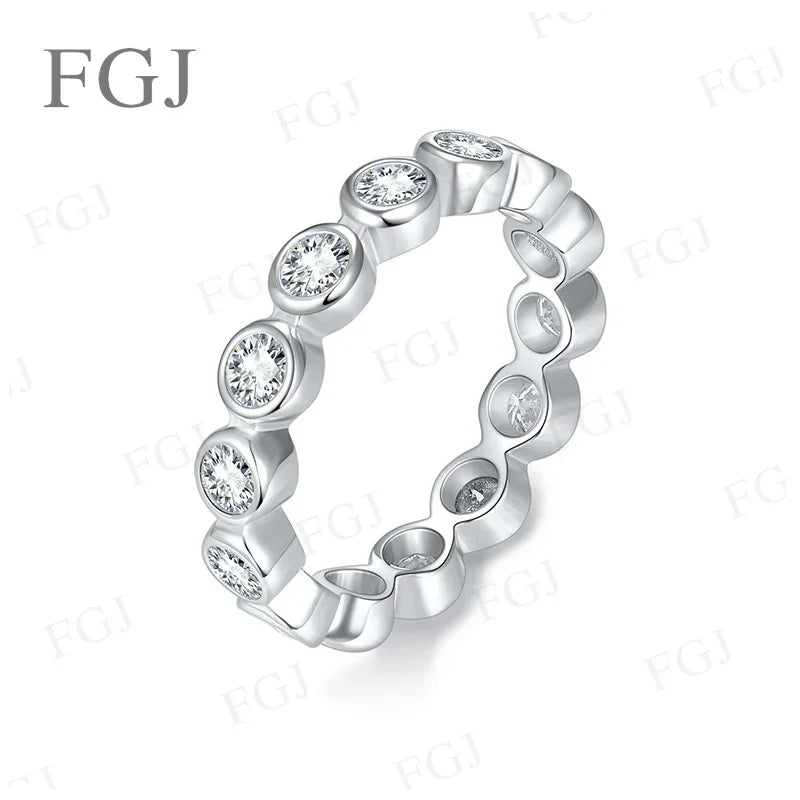 Elegant Moissanite Solitaire Ring in Sterling Silver
