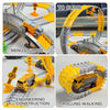 Interactive climbing track car toy showing various grades including minus grade, engineering construction, and rolling walkin