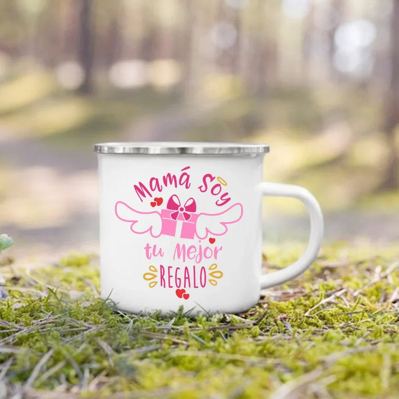Mug de Camping en Émail « Meilleurs Parents »