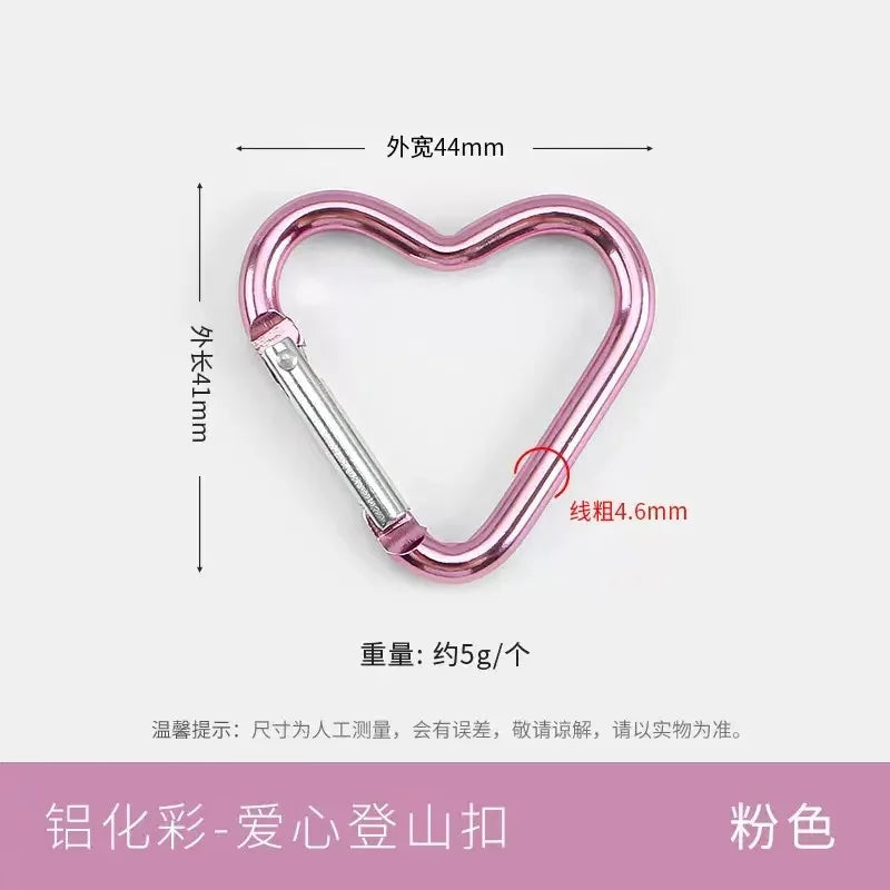 Vibrant Heart-Shaped Carabiner Clips for Keys & DIY Jewelry
