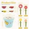 Ceramic Flower-Shaped Measuring Spoon Set with Stand