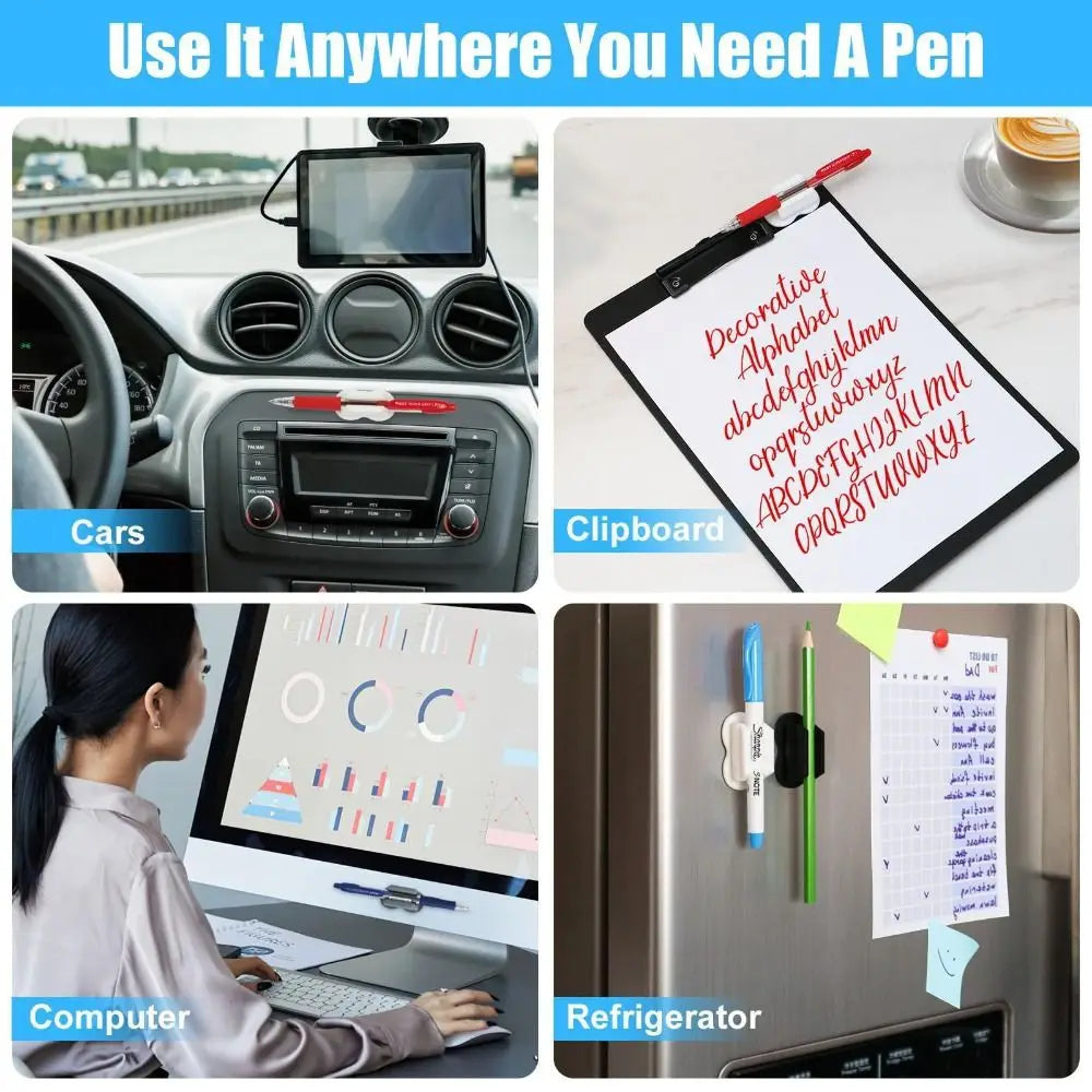 Self-Adhesive Silicone Pen Holder for Desk Organization