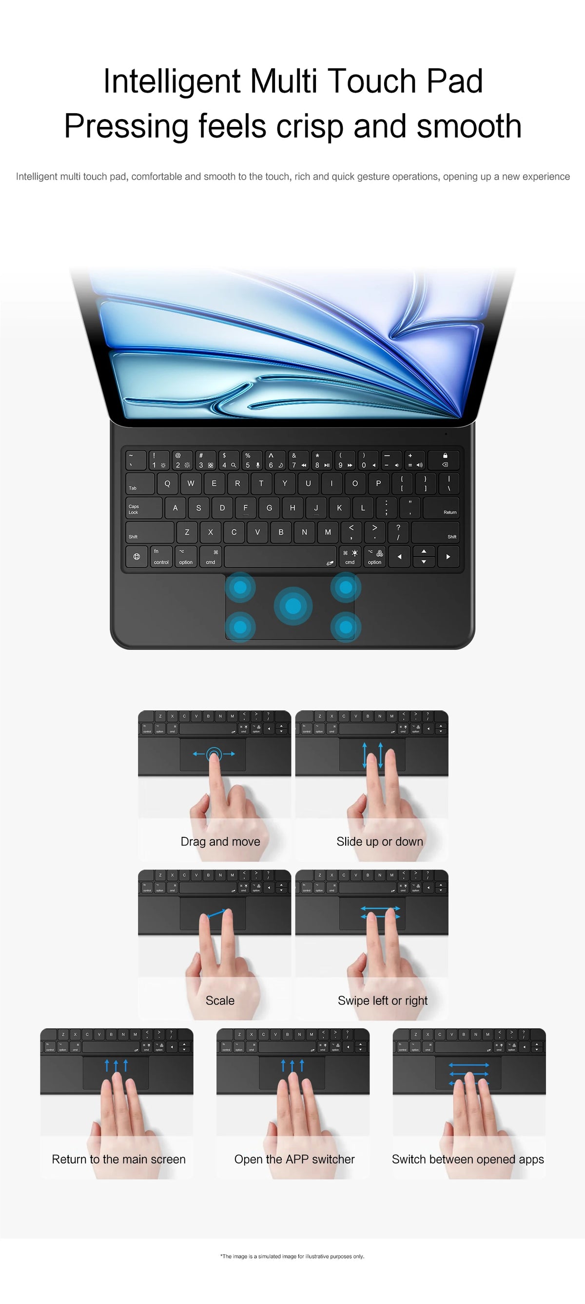 Magnetic Pogo Pin Keyboard Case for iPad Pro & Air