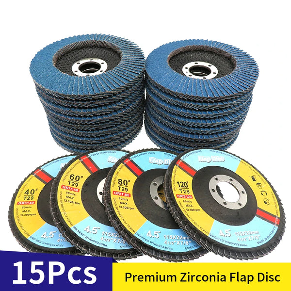 Zirconia Flap Discs for Angle Grinder (115mm, 4.5 Inch)