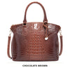 Vintage Croc-Embossed Structured Satchel Handbag