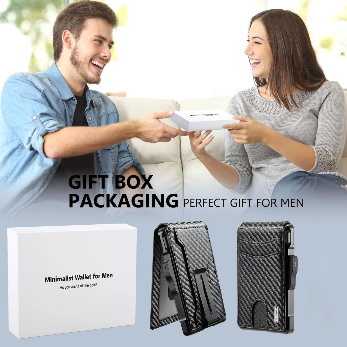 Slim RFID-Blocking Wallet with Money Clip and ID Window