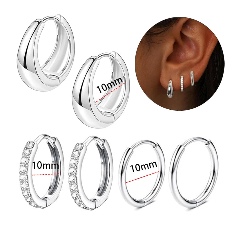 Moon-Shaped Stainless Steel Flatback Earrings