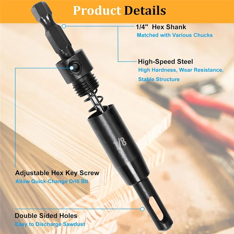 Self-Centering Hinge Drill Bit Set