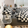 Black and White Plaid Duvet Cover Set with Pillowcases