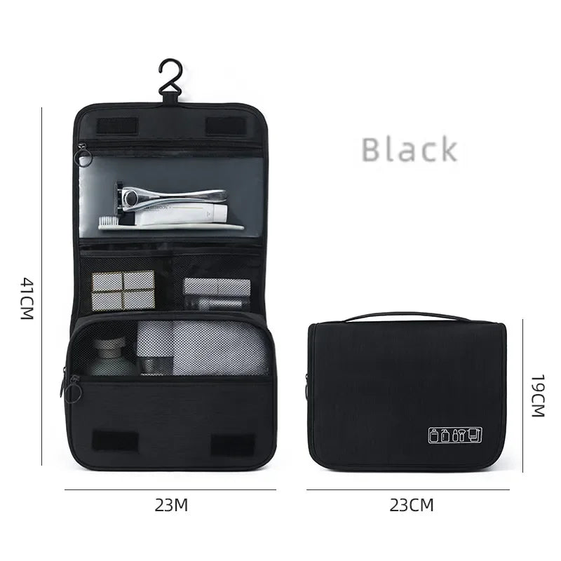 Portable Hanging Travel Toiletry Bag with Waterproof Oxford Fabric