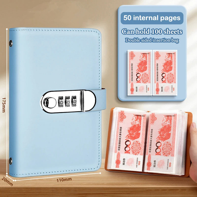 PU Leather Cash Envelope Budget Binder
