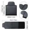 Black PU leather seat belt adjuster clip shown in various sizes and angles