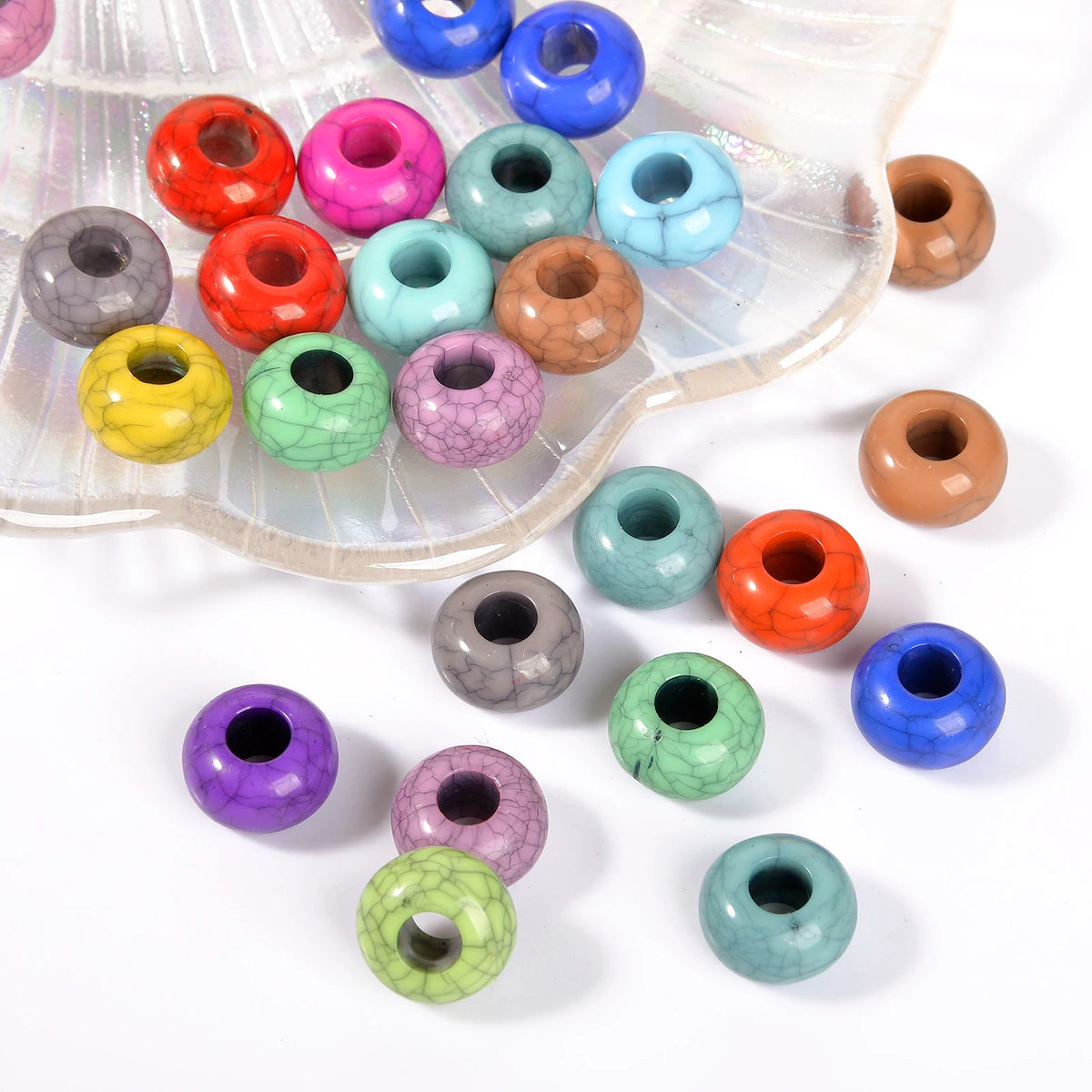 Mixed Rainbow Resin Spacer Beads for Jewelry Making