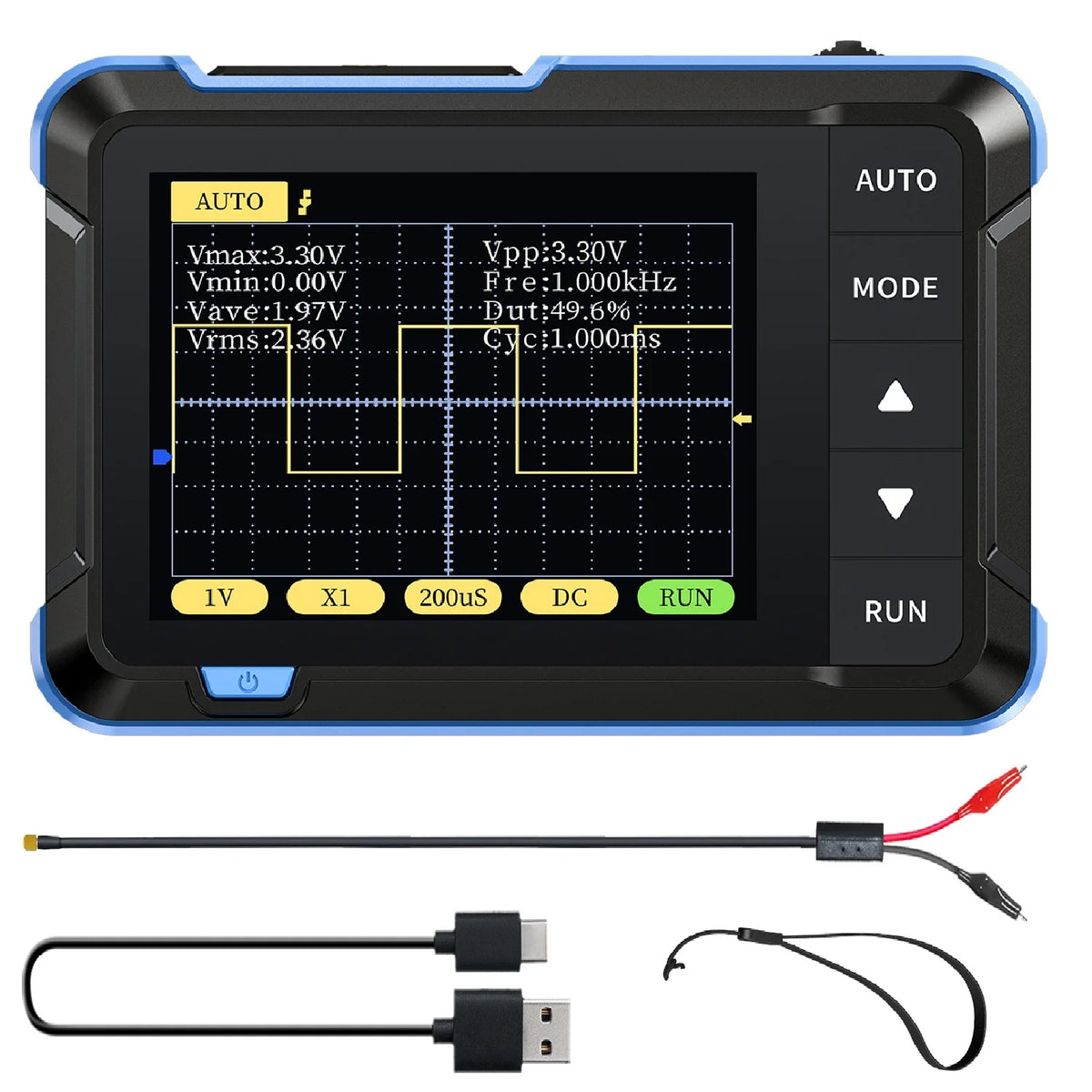 Mini Handheld Digital Oscilloscope with 2.8" Color Display