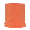 A thick, orange neck warmer or scarf made of a cozy cotton blend fabric.