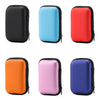 A set of four hard EVA protective cases for a SanDisk Extreme Portable SSD in black, light blue, red, pink, and purple colors