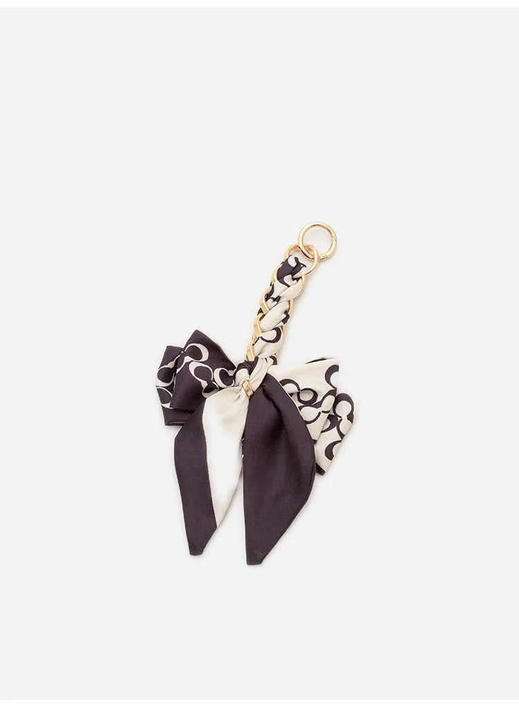 Elegant Bow Chain Bag Strap with Hanging Charm