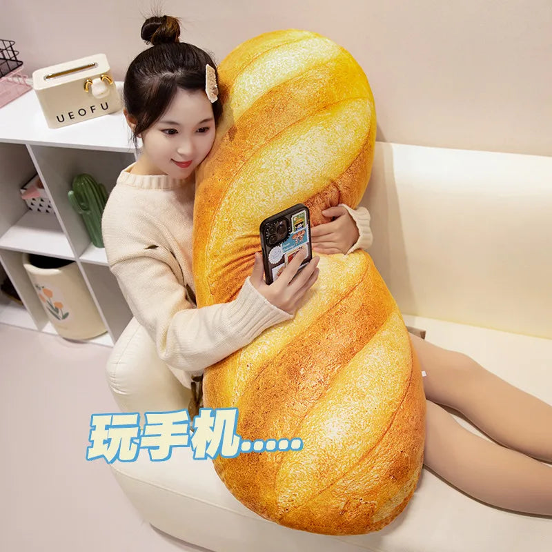 Baguette Bread Plush Pillow | Funny Food Shaped Cushion