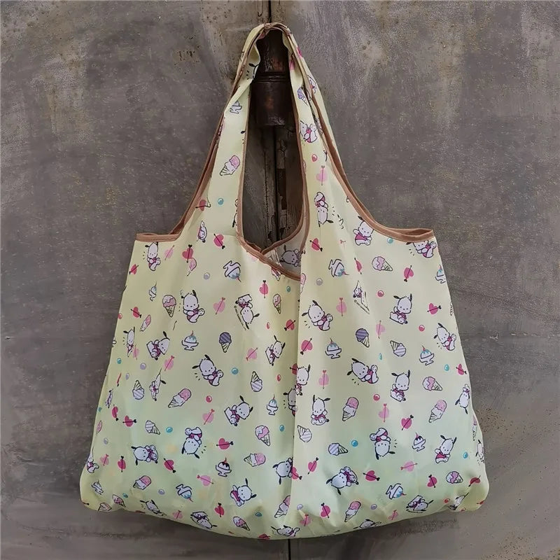 Foldable Eco-Friendly Shopping Bag with Cartoon Print