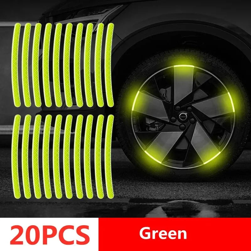 Multicolor Reflective Wheel Hub Stickers for Cars and Motorcycles