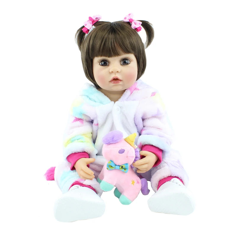 Lifelike Reborn Baby Girl Doll with Soft Silicone Body