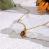 Oval Tiger's Eye Pendant Necklace
