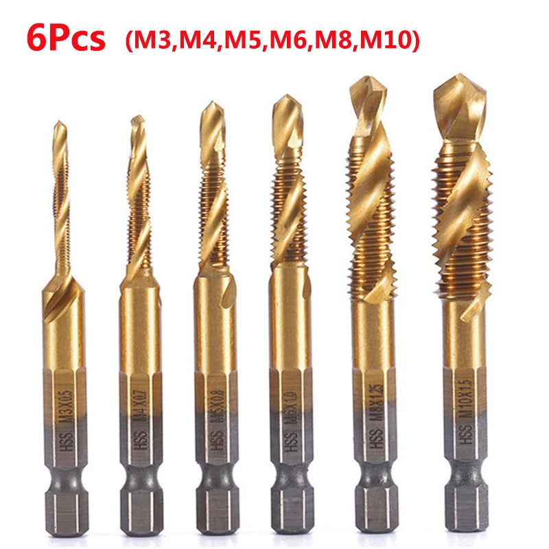 Metric Thread Tap Set - Titanium Coated HSS Drill Bits