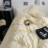 Washed Cotton 4-Piece Bedding Set with Duvet Cover